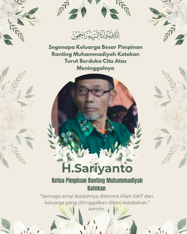 Sugeng Tindak Pak Haji Saryanto : Mugi suwarga, langgeng kagem penjenengan
