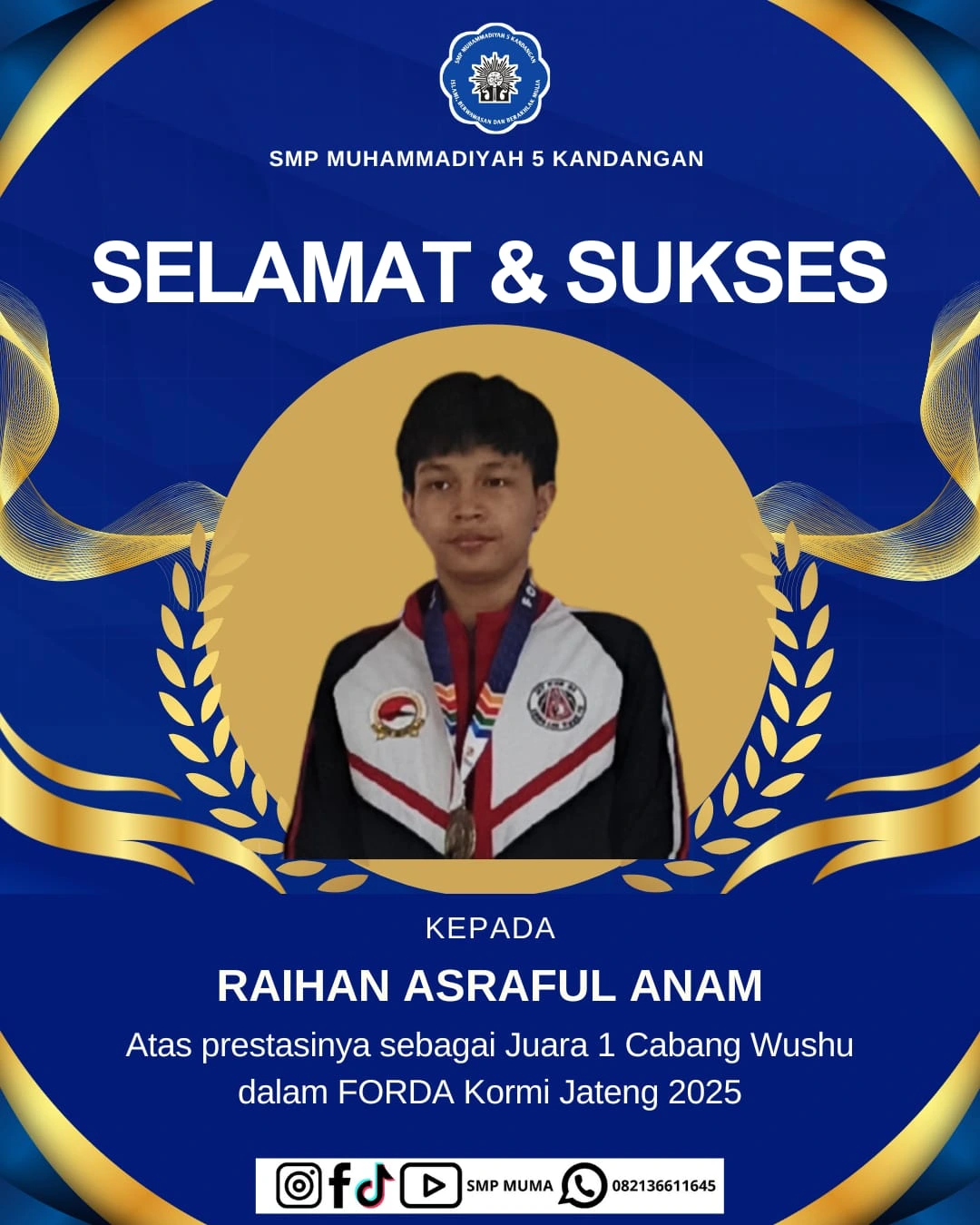 Ukir Sejarah di Surakarta, Pendekar Muda SMP Muhammadiyah 5 Kandangan Raih Emas di FORDA Jateng 2025