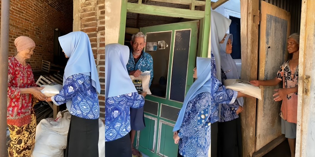 Menebar Keberkahan di Bulan Suci: Siswa SMP Muhammadiyah 5 Kandangan Salurkan Ratusan Paket Zakat Fitrah