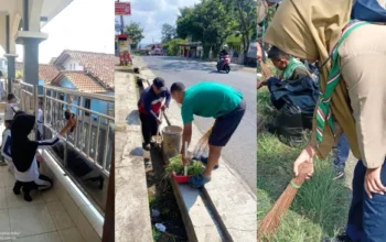 Gerakkan Semangat Jum’at Pon, PCM Kandangan Bersama Ranting dan Seluruh AUM Gelar Aksi Bersih Lingkungan Serentak