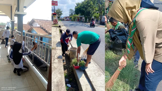 Gerakkan Semangat Jum’at Pon, PCM Kandangan Bersama Ranting dan Seluruh AUM Gelar Aksi Bersih Lingkungan Serentak